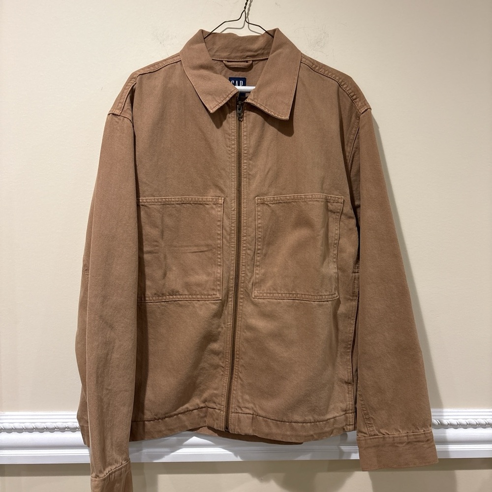 GAP Denim Men's Brown Zip-Front Jacket